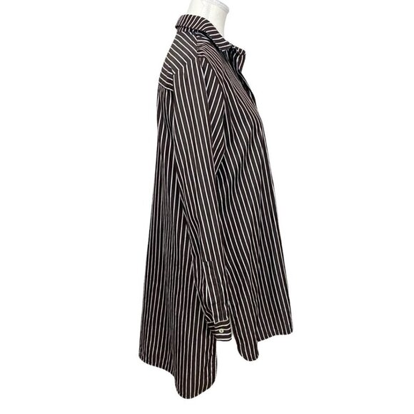 Striped Button Down Shirt - Black and White - Picture 2 of 9